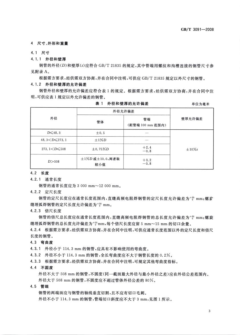低壓流體輸送用焊接鋼管 國標(biāo) GBT 3091-2008 代替GBT 3091-20010004